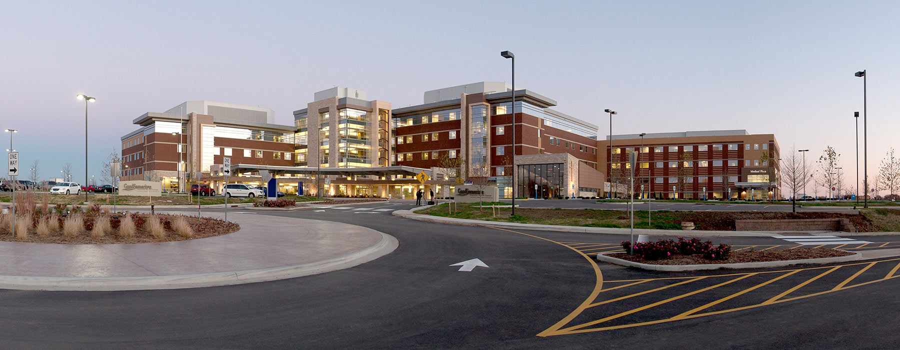 View of St. Mary's Good Samaritan Hospital from the parking lot in Mount Vernon, Illinois