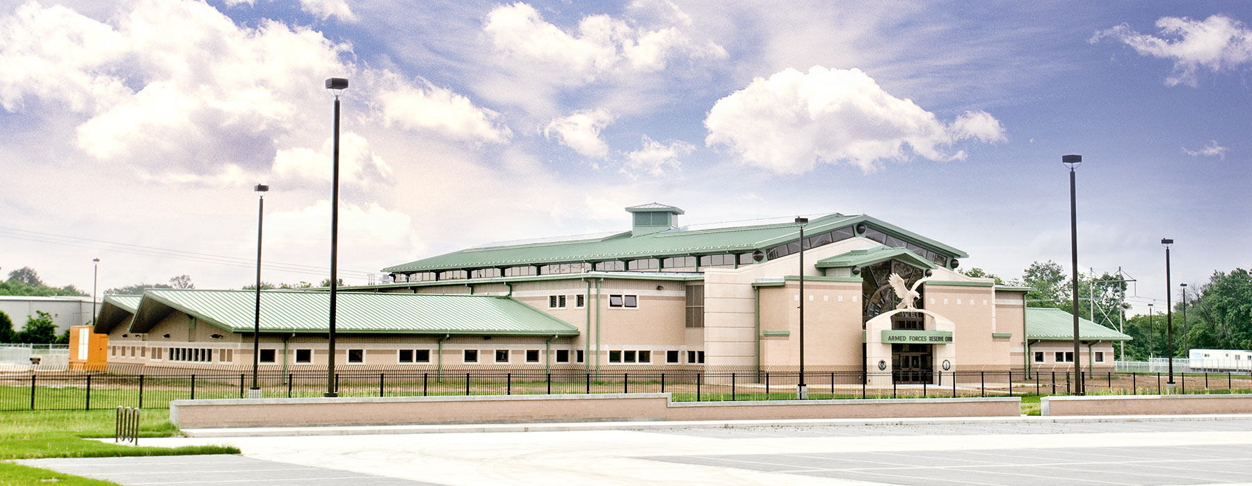 Exterior View of The Armed Forces Reserve Center in Mount Vernon, Illinois